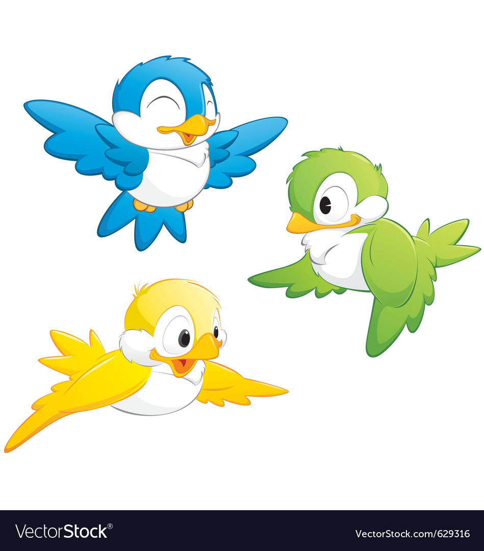 Cute cartoon birds Royalty Free Vector Image - VectorStock
