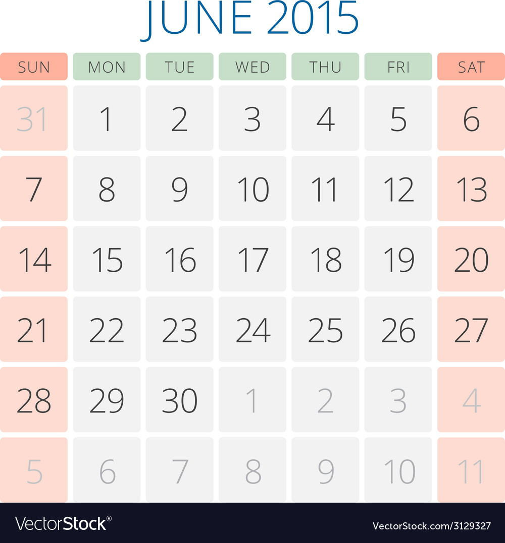 june calendar 2015 template