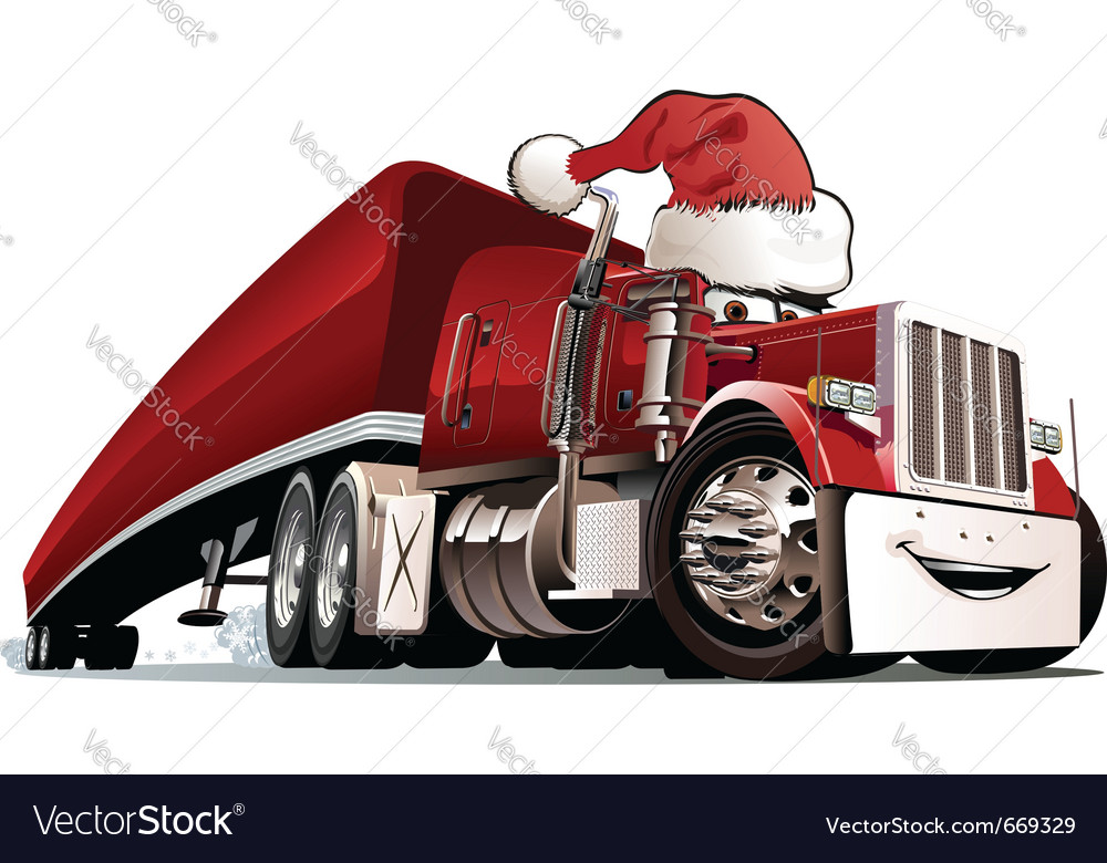 Christmas truck Royalty Free Vector Image - VectorStock