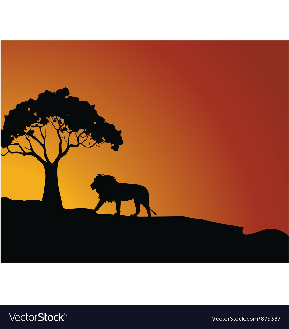 Download Lion silhouette Royalty Free Vector Image - VectorStock