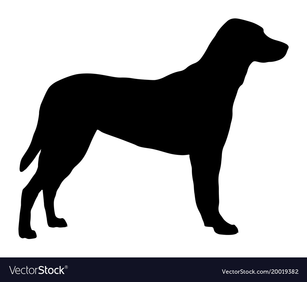 Download Silhouette of a standing dog Royalty Free Vector Image