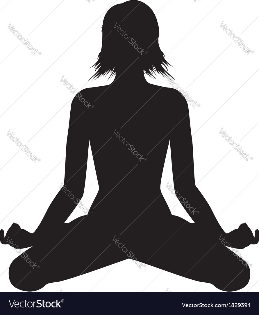 Download Yoda meditation silhouette Royalty Free Vector Image