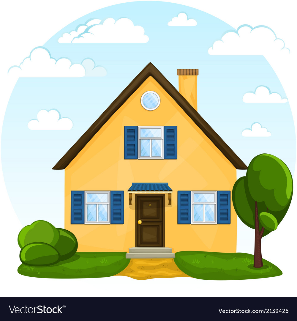 Cute cartoon house Royalty Free Vector Image - VectorStock