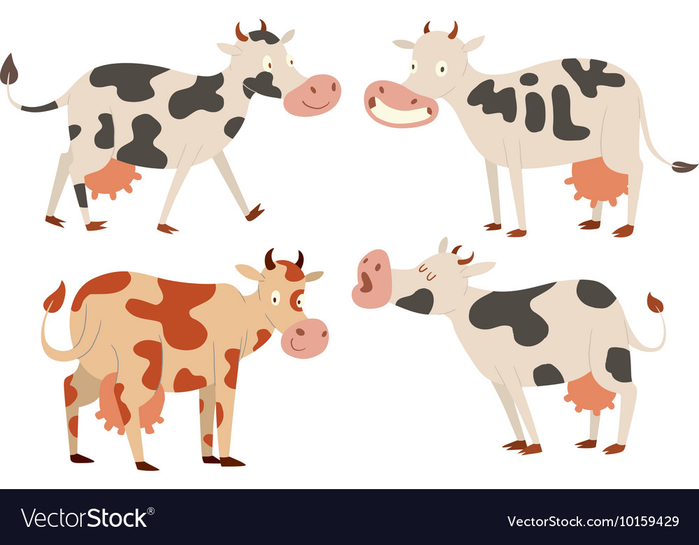 Cartoon cow characters Royalty Free Vector Image