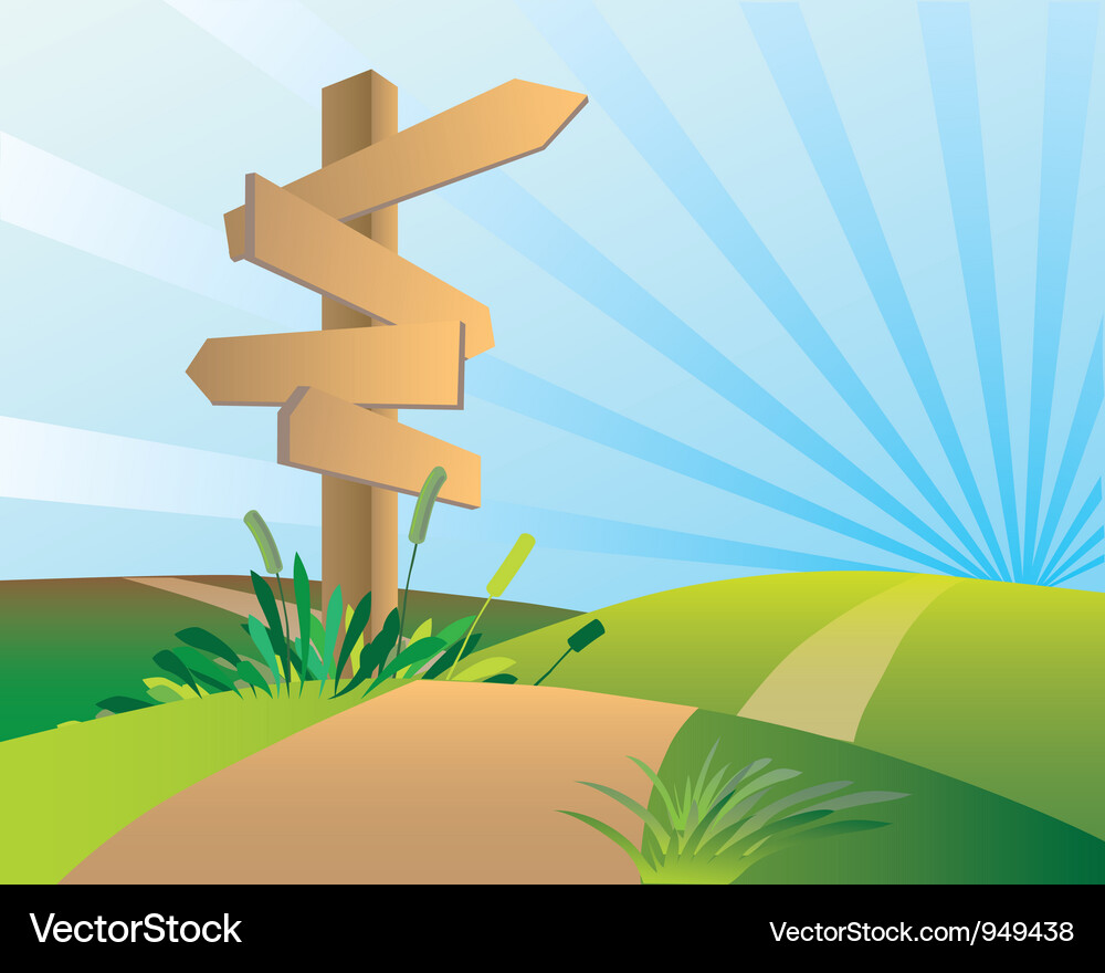 Directions sign post Royalty Free Vector Image