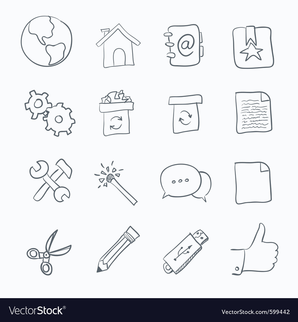 Sketch icon set Royalty Free Vector Image - VectorStock
