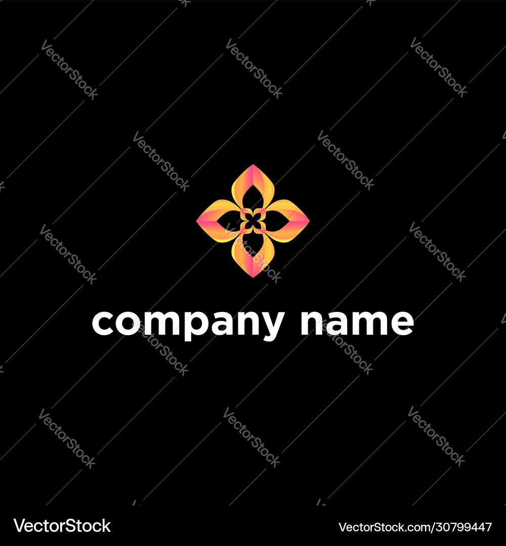 3d flower abstract logo design Royalty Free Vector Image