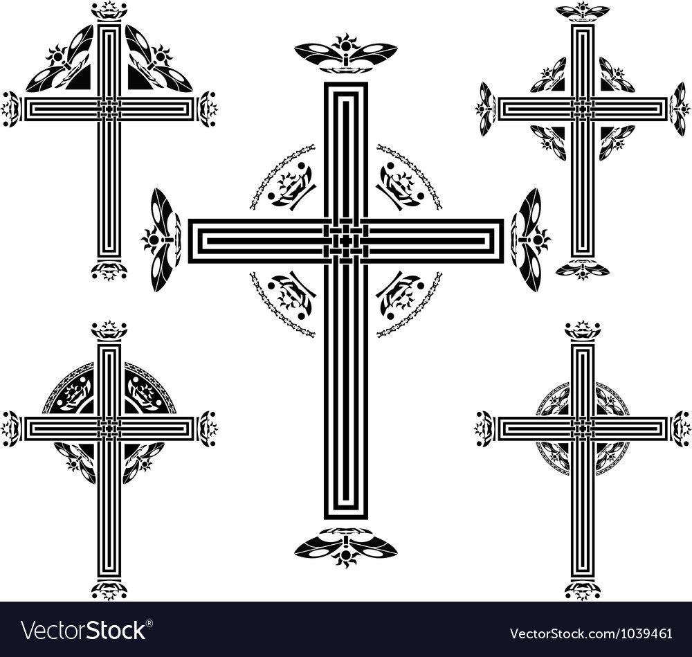 Set of crosses Royalty Free Vector Image - VectorStock