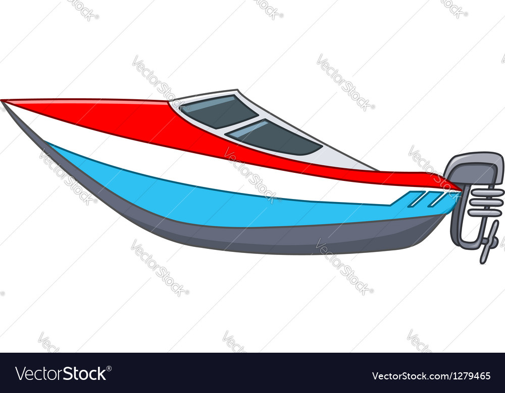 Cartoon motorboat Royalty Free Vector Image - VectorStock
