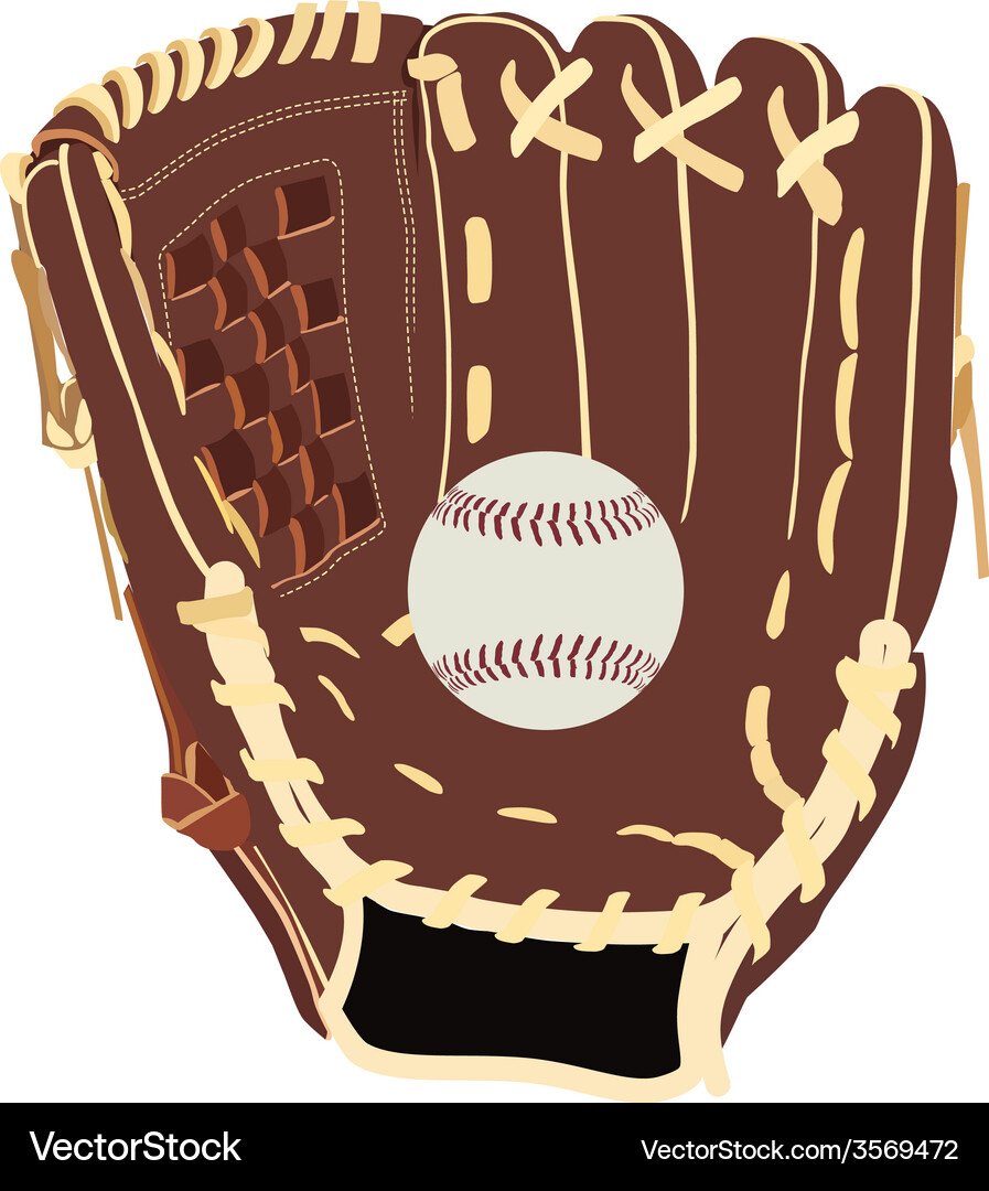 Baseball glove and ball Royalty Free Vector Image