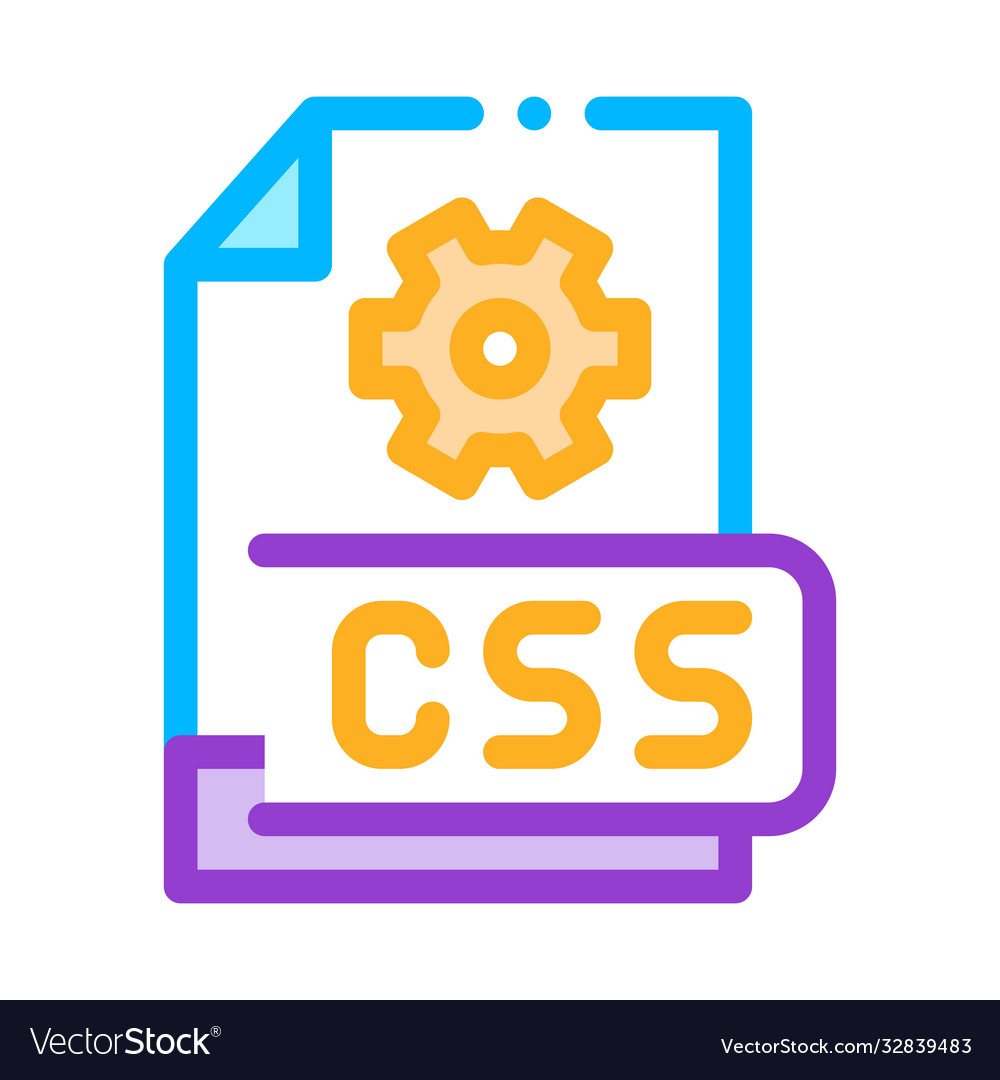 Front end css code icon outline Royalty Free Vector Image