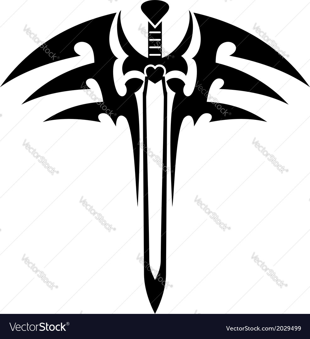 tribal tattoo with sword royalty free vector image tribal tattoo with sword royalty free vector image