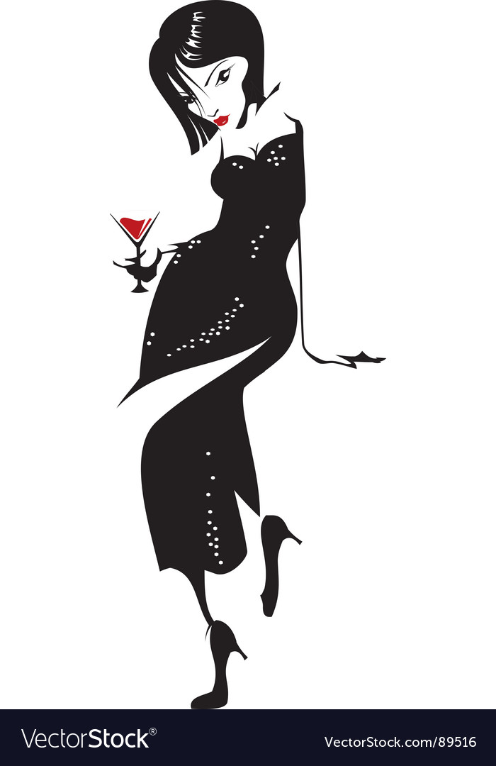 Download Girl with wine glass Royalty Free Vector Image