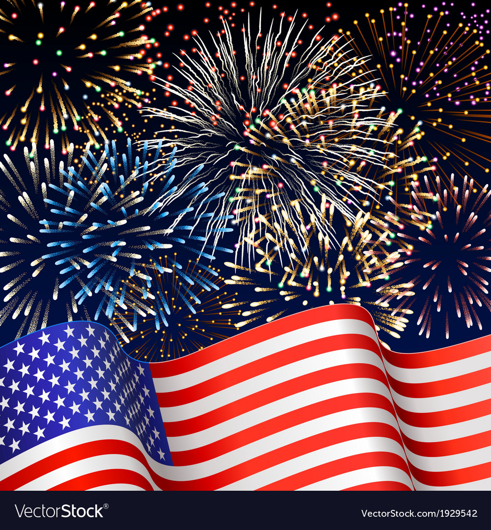 fireworks american flag