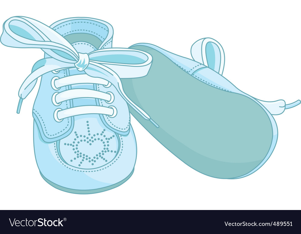 Download Blue baby shoes Royalty Free Vector Image - VectorStock