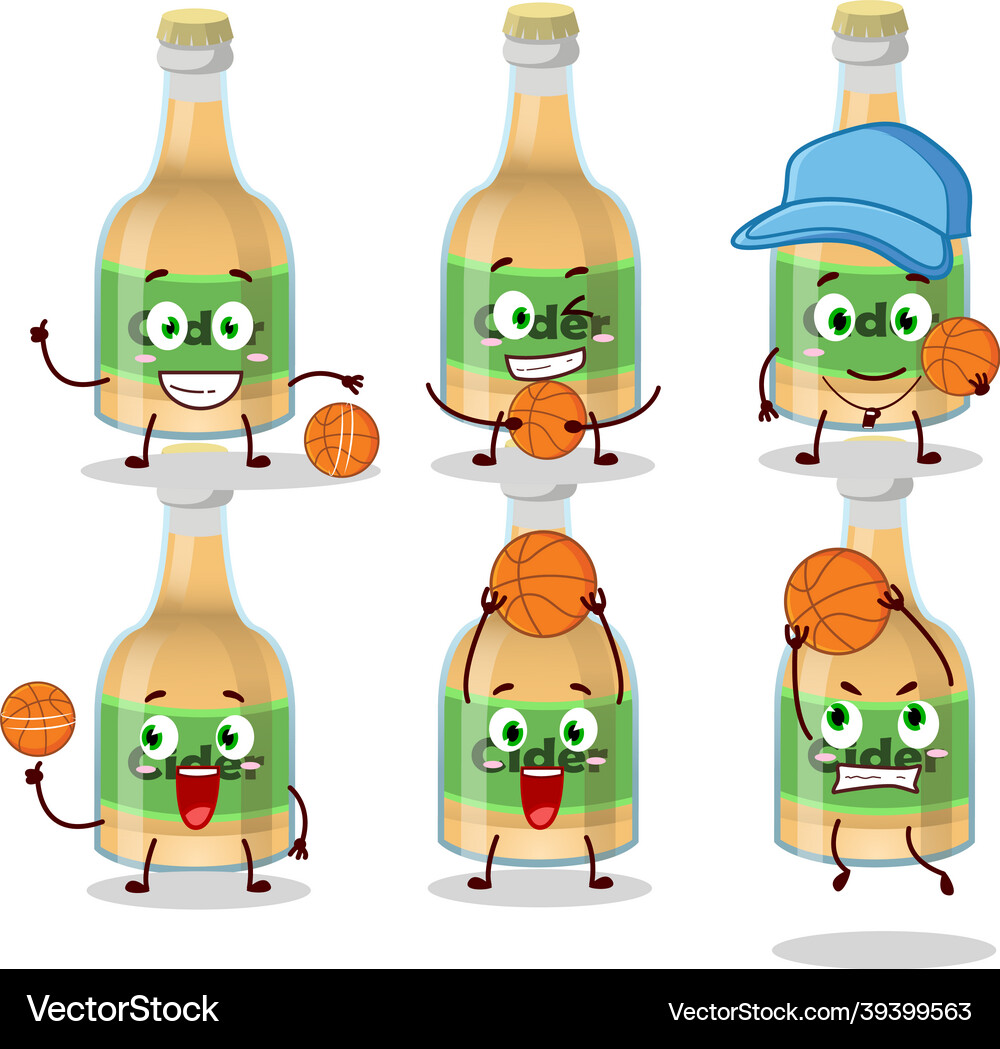 Talented cider bottle cartoon character Royalty Free Vector