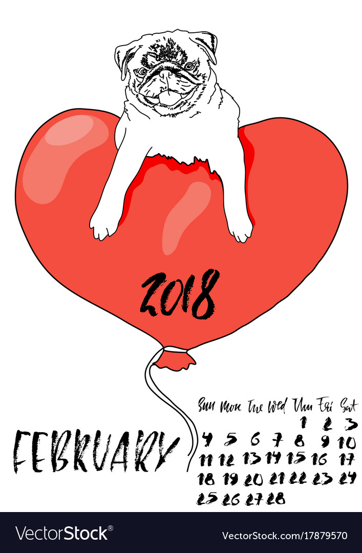 february 2018 calendar clip art