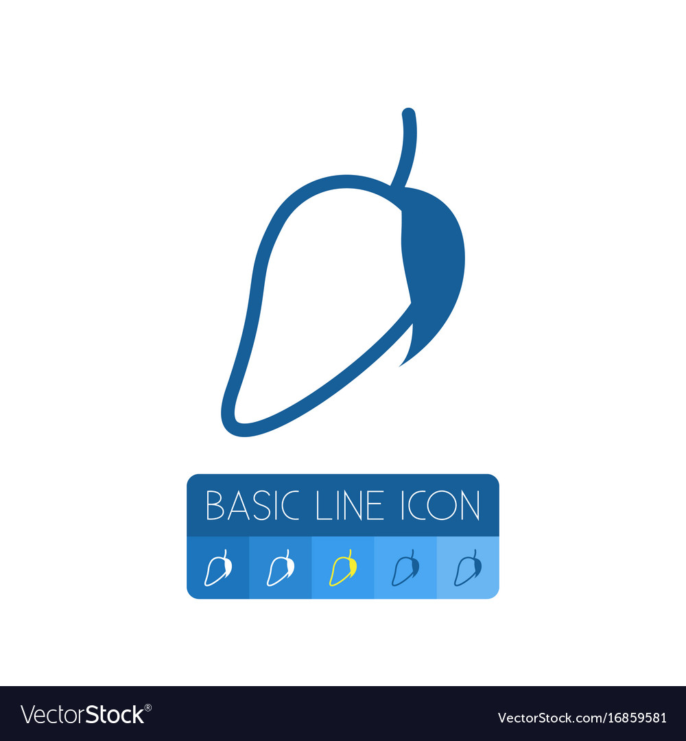 isolated fleshy outline mango element can vector image