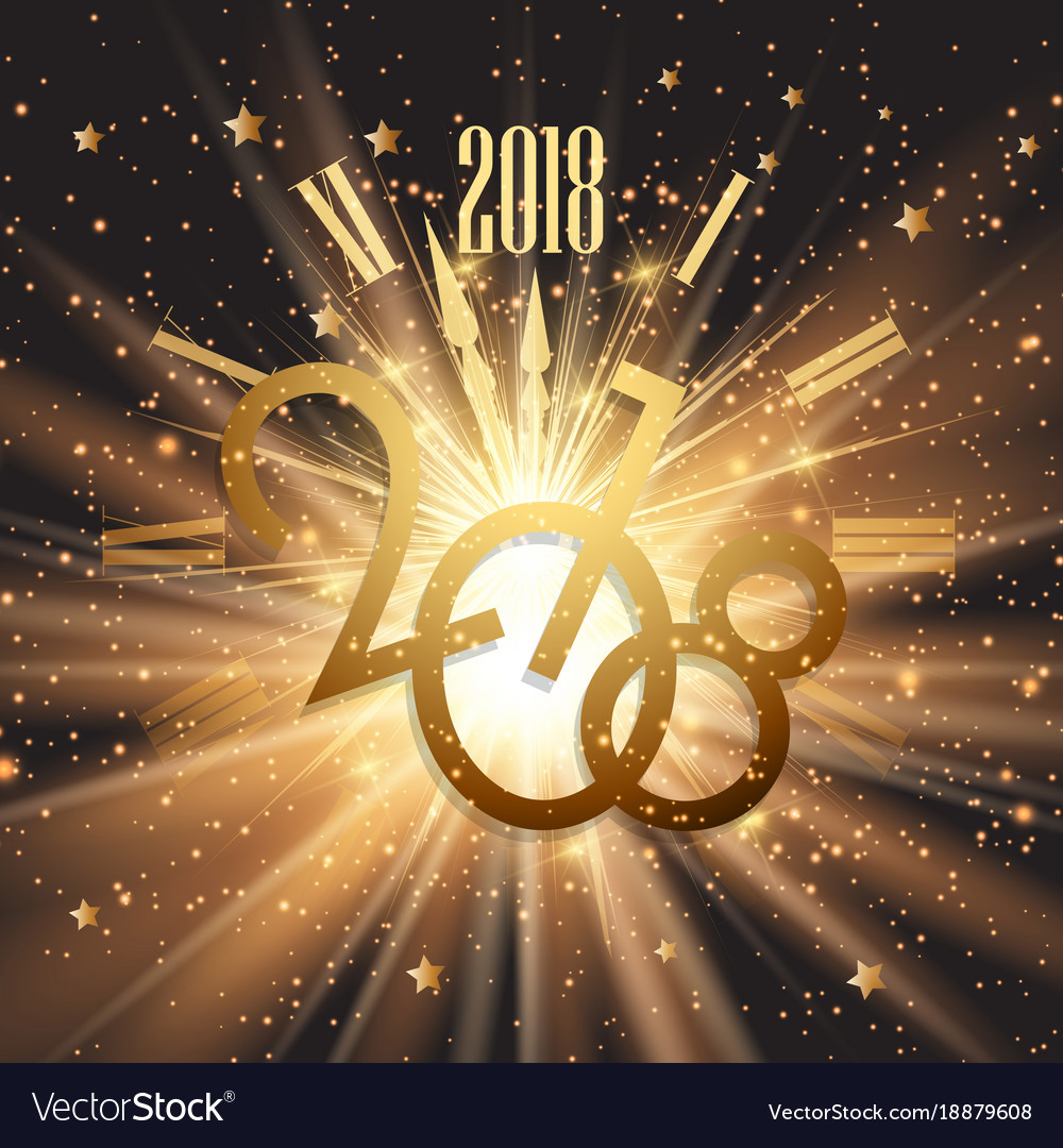 Happy new year background with glowing lights Vector Image