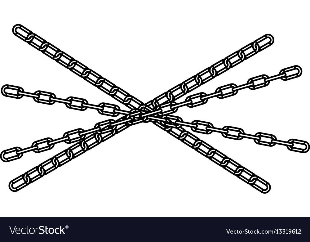 Silhouette metal set collection chains icon Royalty Free Vector Image