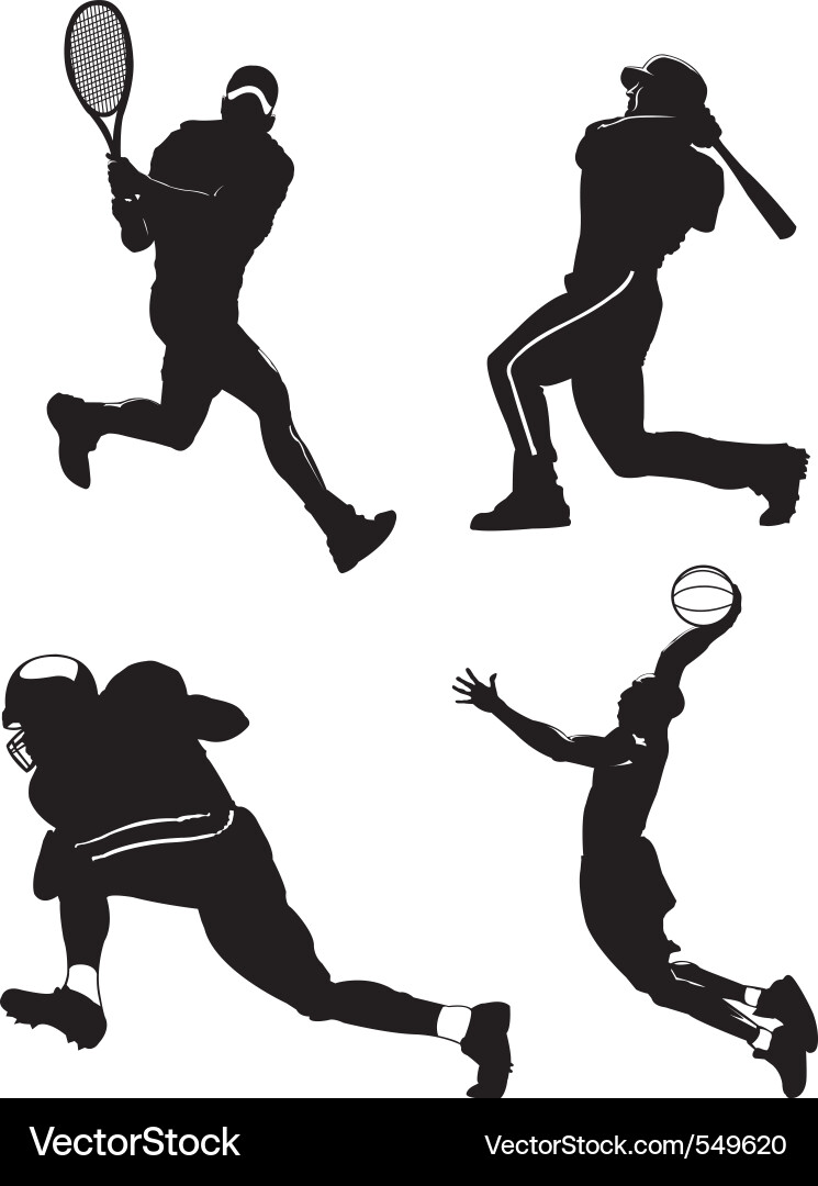 Sports figures Royalty Free Vector Image VectorStock