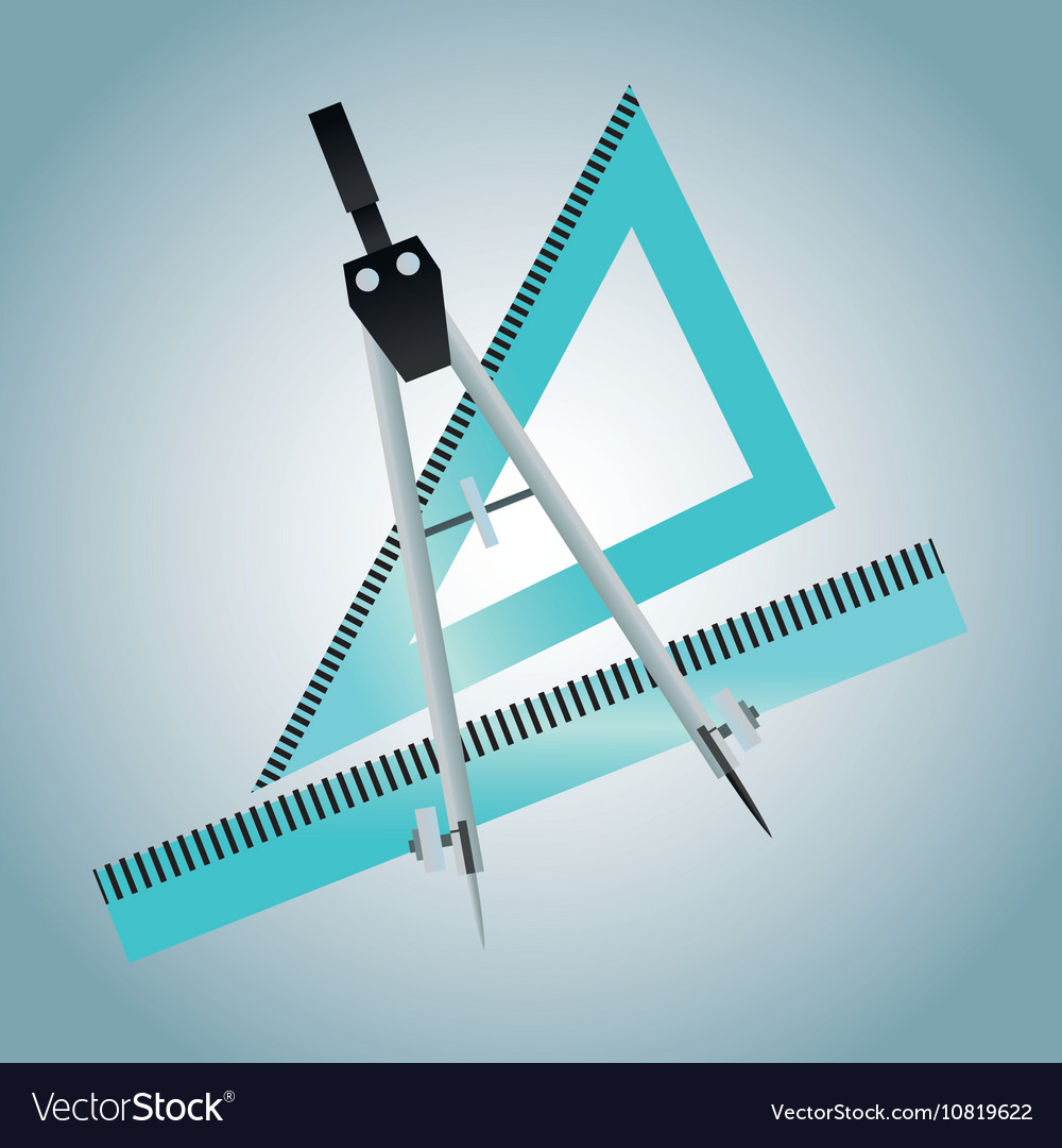 Ruler and compass education concept Royalty Free Vector