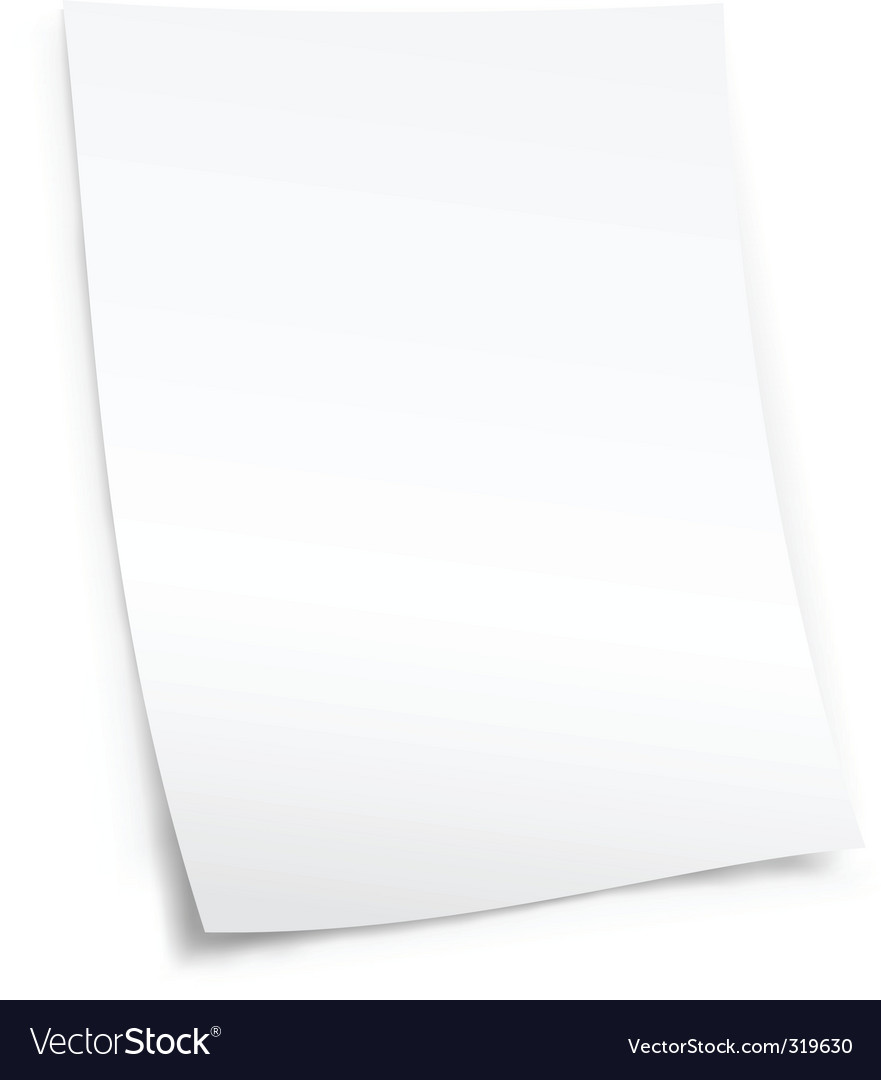 Sheet of paper Vector Image by romvo - Image #319630 - VectorStock