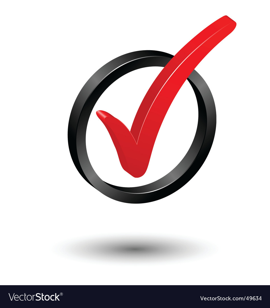 Check-mark in a circle Royalty Free Vector Image