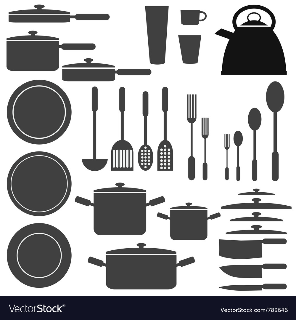 Set Of Kitchen Utensils Royalty Free Vector Image