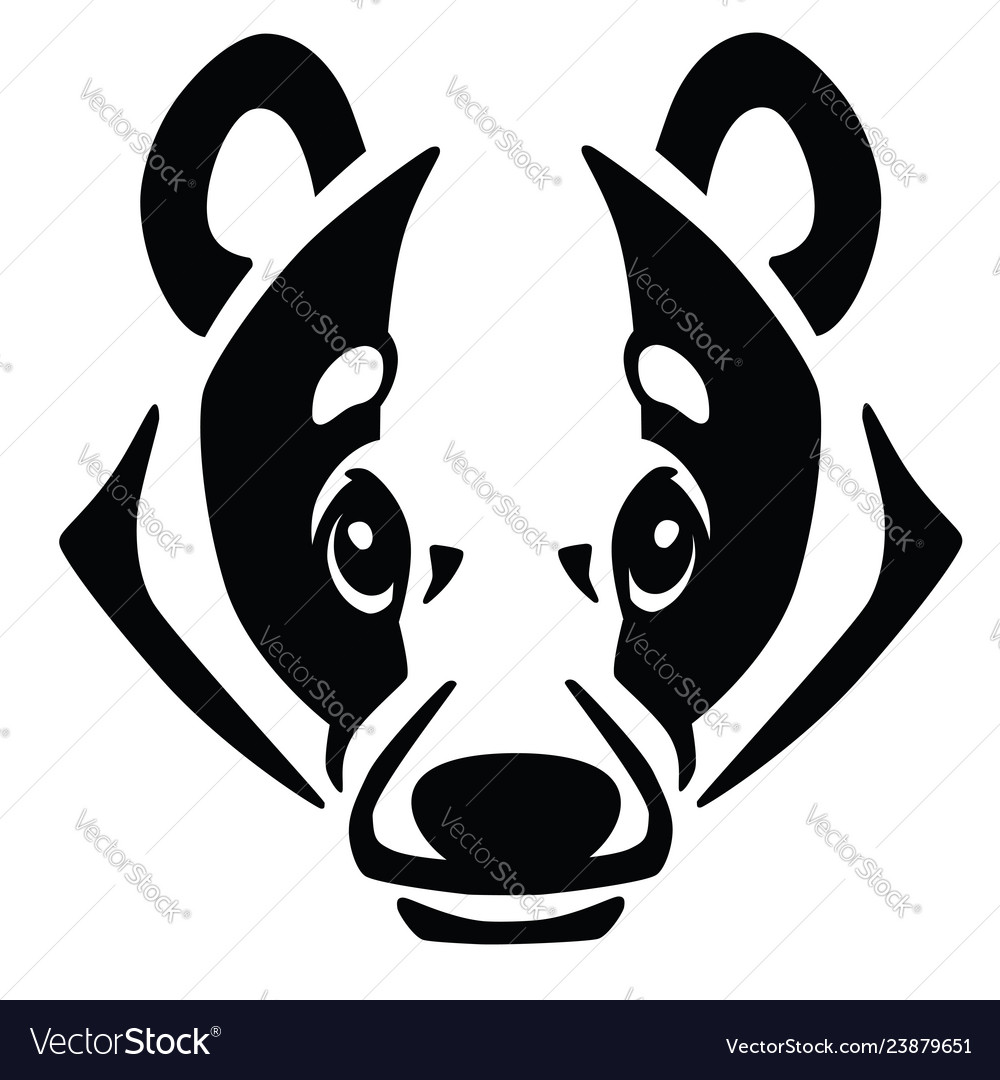 Head european badger Royalty Free Vector Image