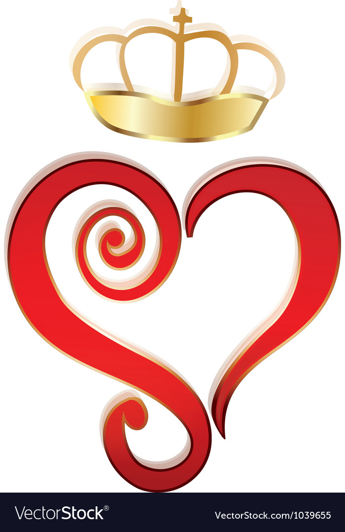 Download Heart and crown logo Royalty Free Vector Image