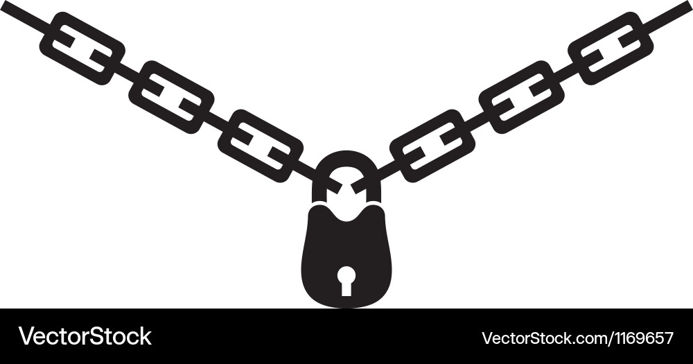 Chain and padlock silhouette Royalty Free Vector Image - VectorStock
