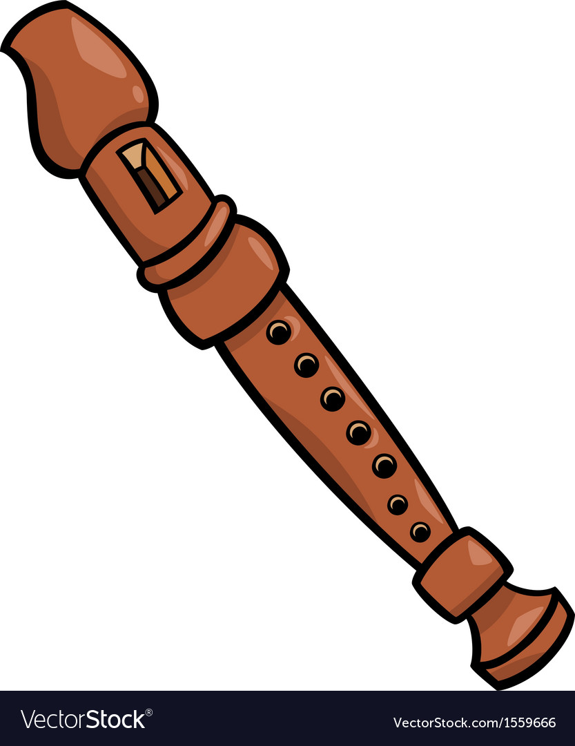 Flute musical instrument cartoon Royalty Free Vector Image