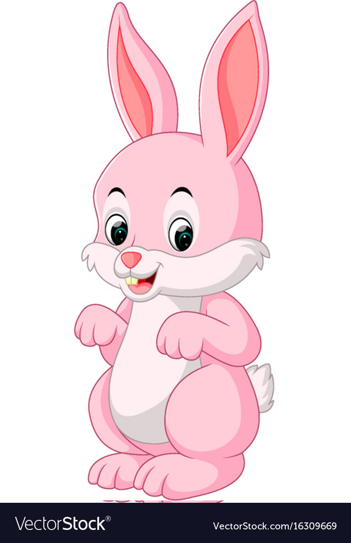 Cute rabbit cartoon Royalty Free Vector Image - VectorStock