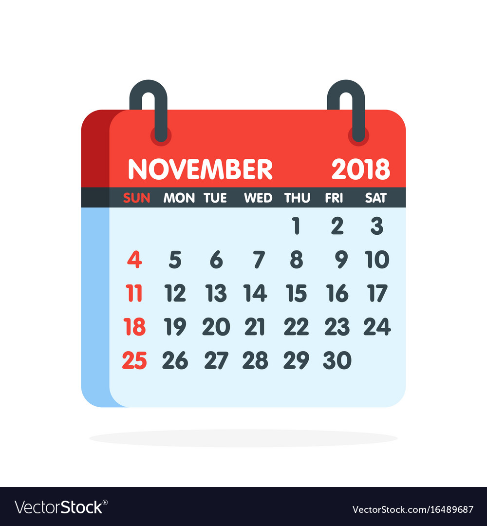 november 2018 calendar clipart