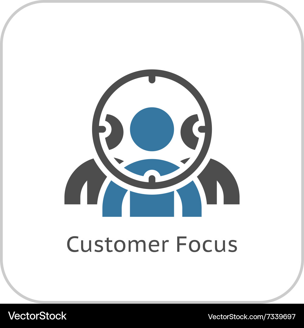 Customer Focus Icon Flat Design Royalty Free Vector Image