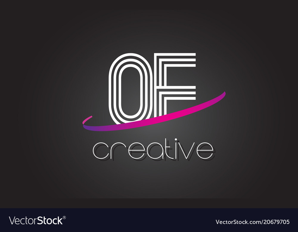 oe o e letter logo with lines design and purple vector image oe letter