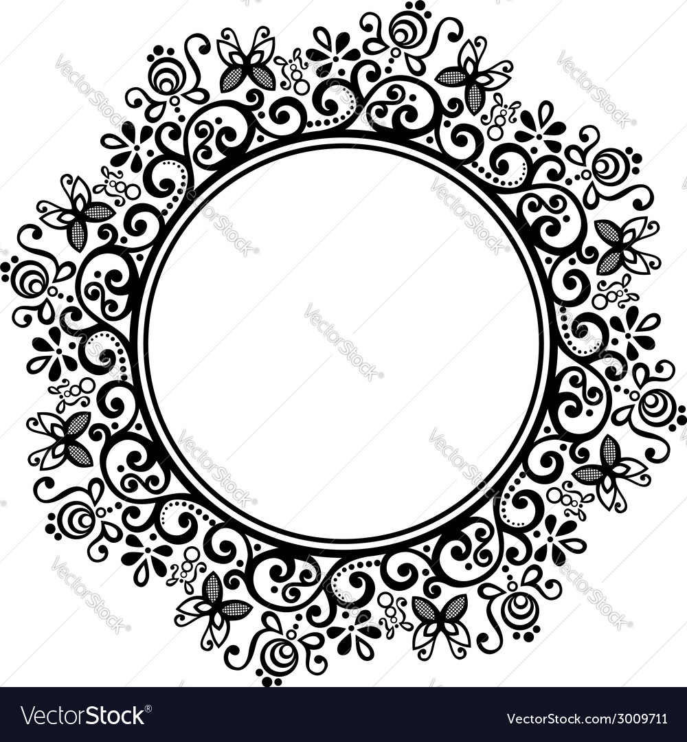 Download Beautiful Decorative Round Frame Vector Image by ...