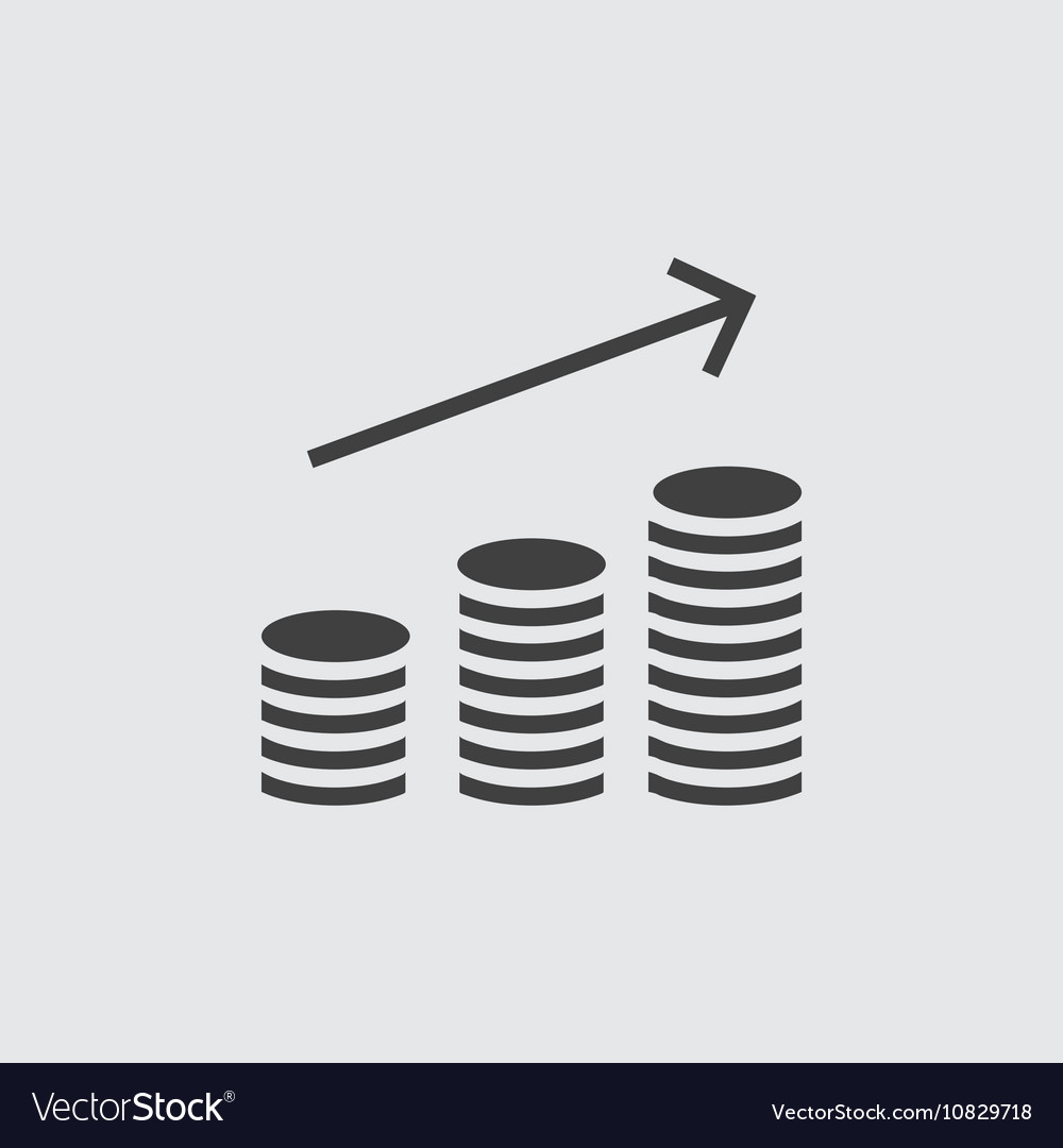 Money increase icon Royalty Free Vector Image - VectorStock