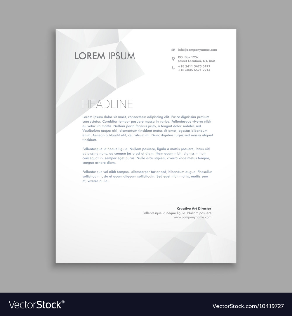 creative modern low poly letterhead vector image