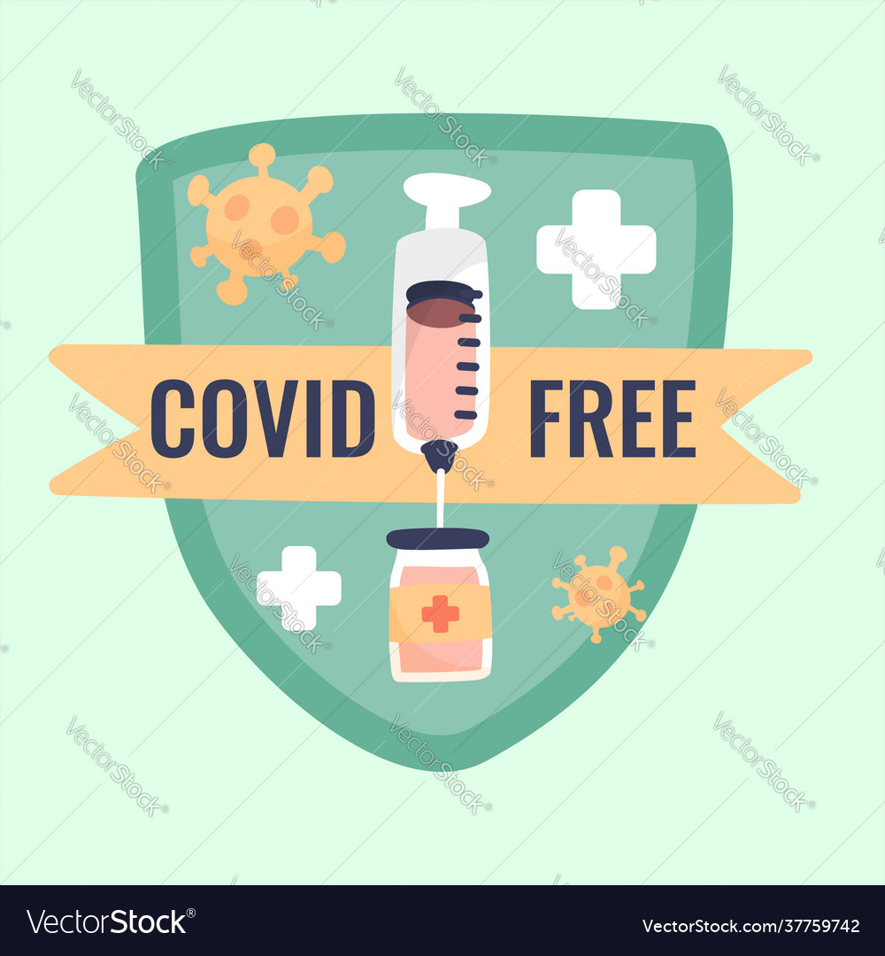 Vaccination label sticker Royalty Free Vector Image