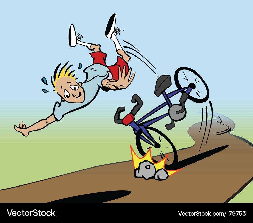 Bike accident Royalty Free Vector Image VectorStock