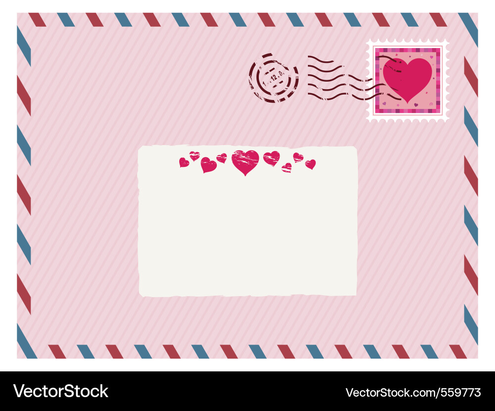 Airmail love envelope Royalty Free Vector Image