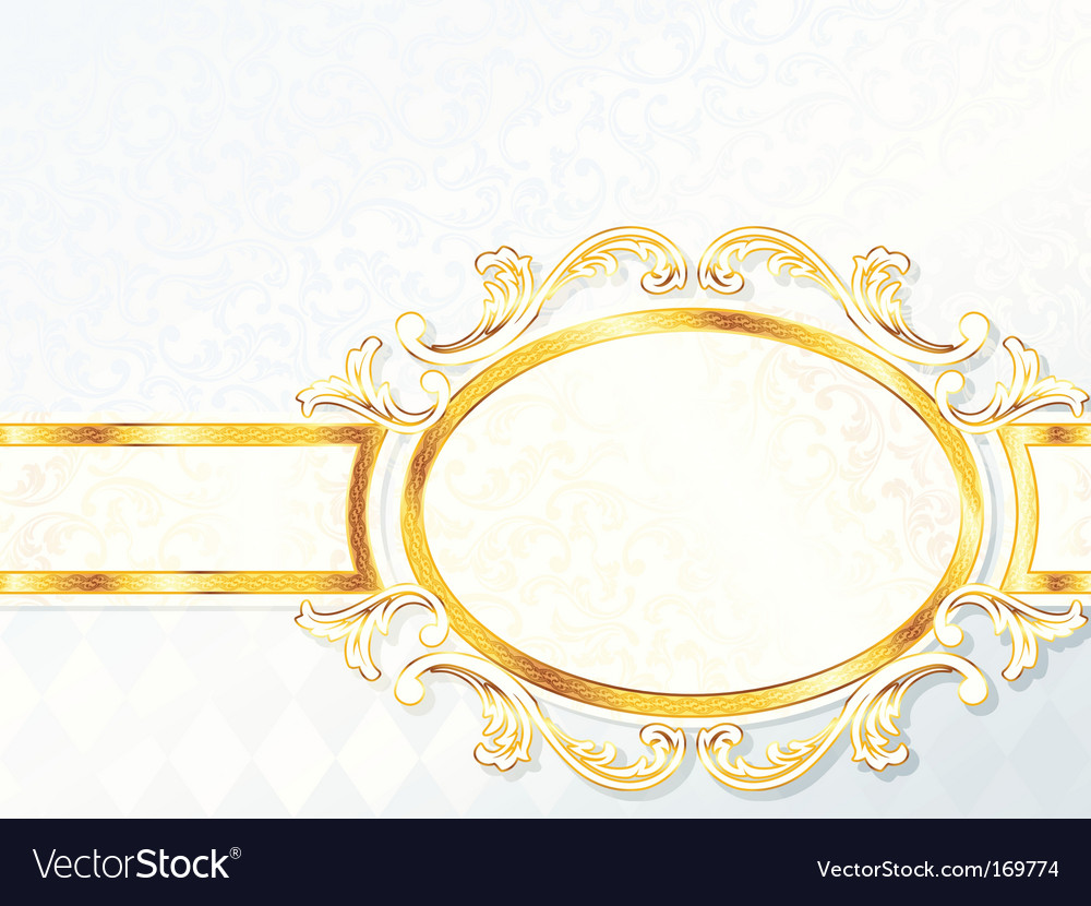 Download Beautiful horizontal rococo wedding banner Vector Image