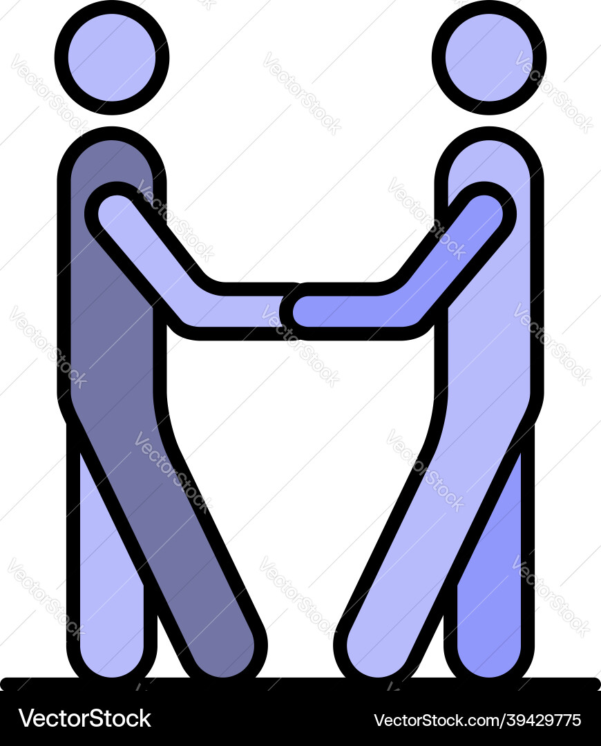 Work relationship icon color outline Royalty Free Vector