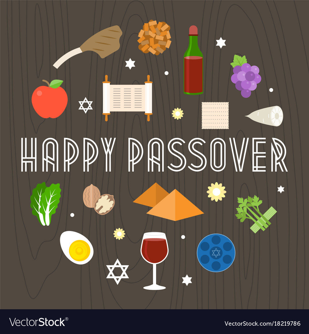 Happy Passover With Icon And Element Royalty Free Vector