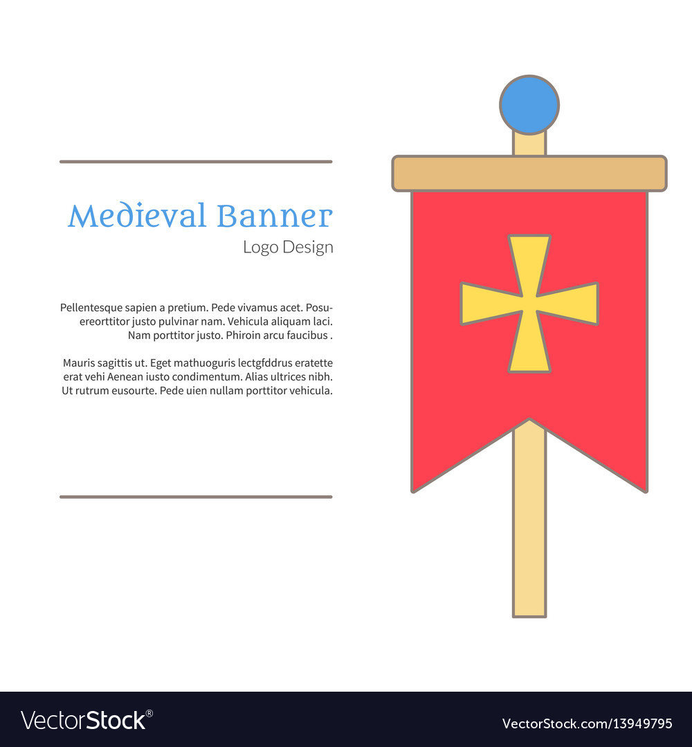 medieval colorful logo emblem template flat style vector image medieval banner template
