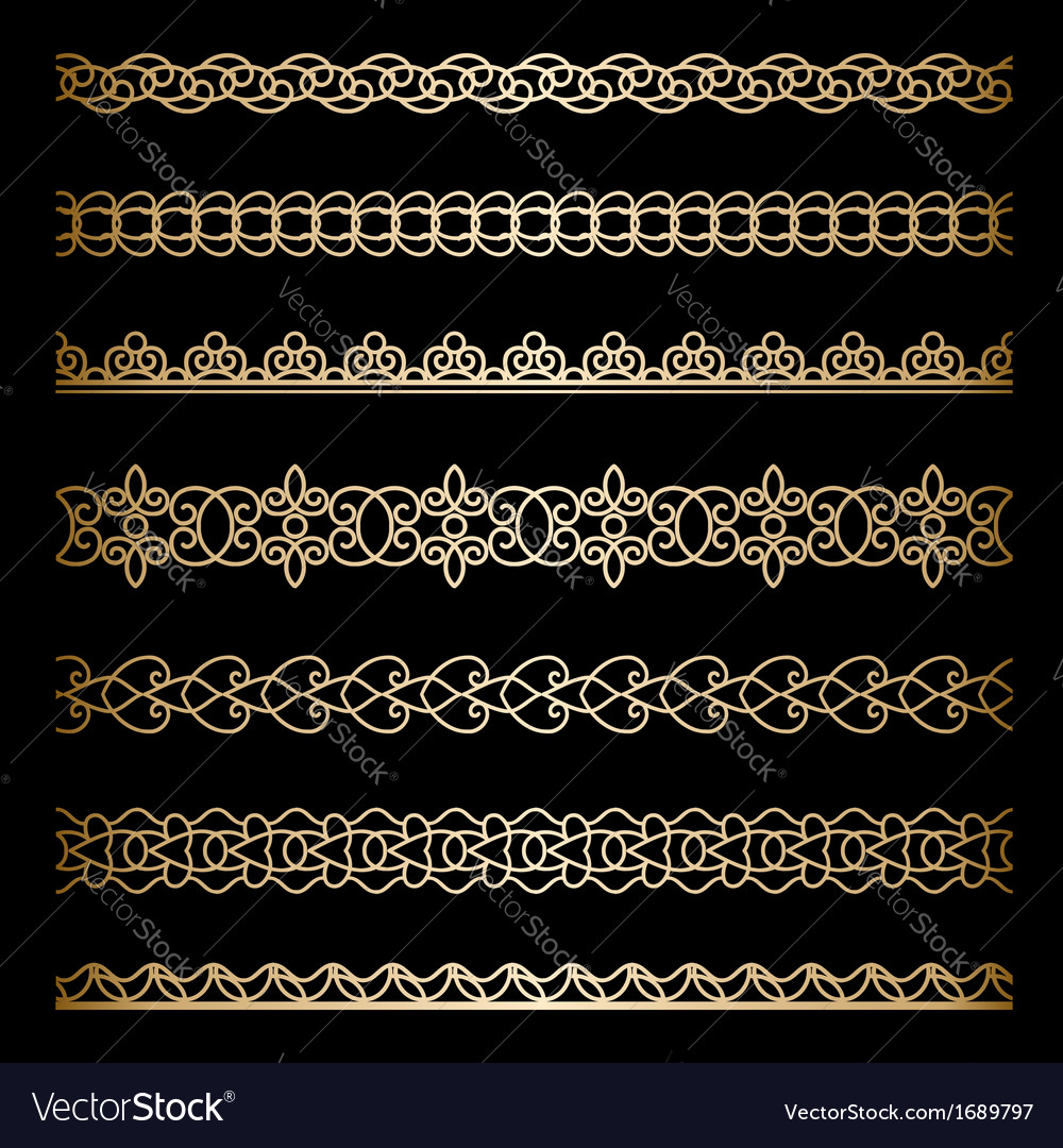 Gold border set Royalty Free Vector Image - VectorStock