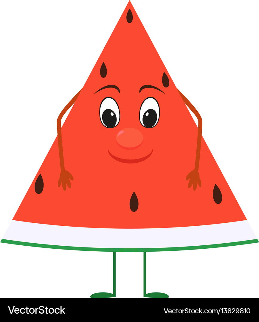 Cute cartoon watermelon with face Royalty Free Vector Image