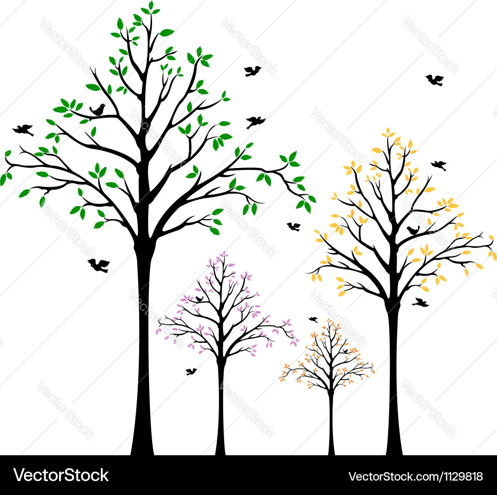Tree Wall Decal Royalty Free Vector Image VectorStock